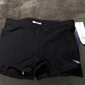 Speedo endurance black swim bathing suit trunks